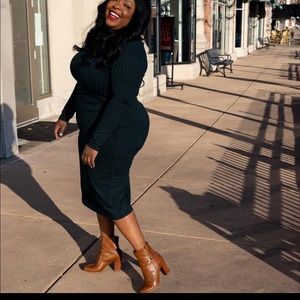 Ribbed Turtleneck Dress